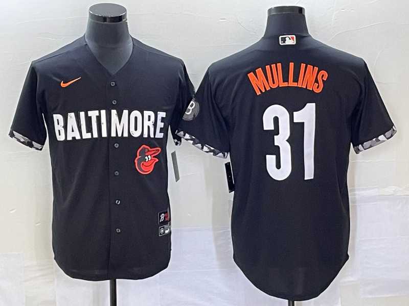 Mens Baltimore Orioles #31 Cedric Mullins Black 2023 City Connect Cool Base Stitched Jersey